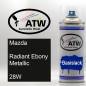 Preview: Mazda, Radiant Ebony Metallic, 28W: 400ml Sprühdose, von ATW Autoteile West.